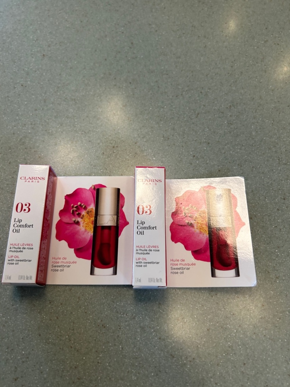 Clarins Lip Comfort Oil 03 Rose - Pink & Gold Packaging